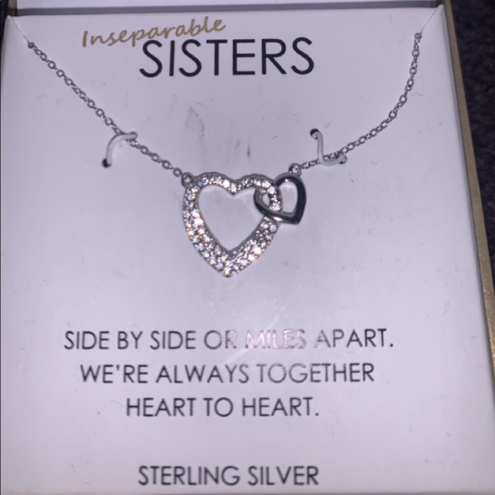 NEW footnotes heart sterling silver necklace